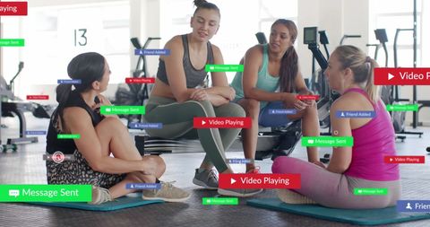 Women Experiencing Social Media Impact at Gym - Download Free Stock Images Pikwizard.com
