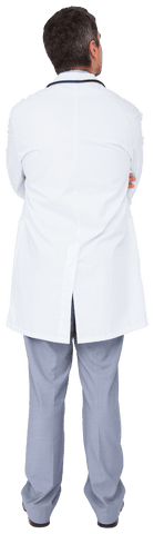 Back View Caucasian Male Doctor on Transparent - Download Free Stock Videos Pikwizard.com
