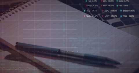 Financial Planning Desk with Stock Market Data Overlay - Download Free Stock Images Pikwizard.com