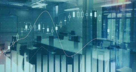 Futuristic Data Technology in Modern Office Environment