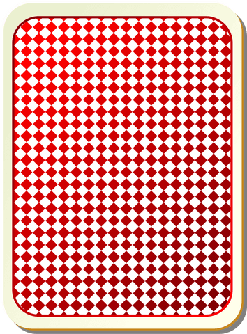 Red and white patterned playing cards back on transparent background