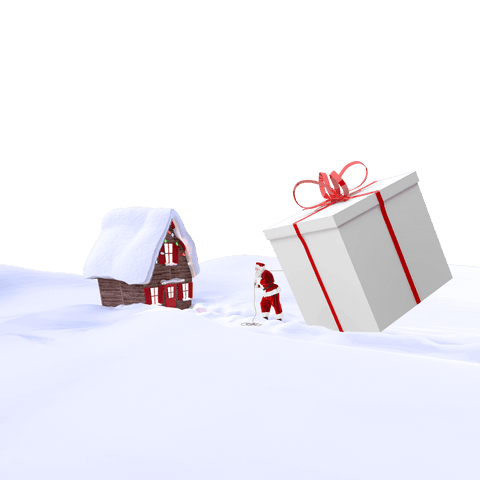 santa with giant transparent gift in snowy scene - Download Free Stock Videos Pikwizard.com