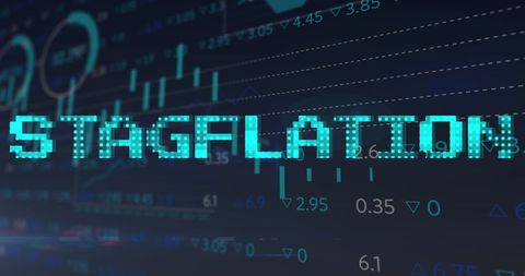 Stagflation Concept with Digital Graphs and Data - Download Free Stock Images Pikwizard.com