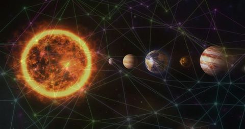 Conceptual Network of Connections in Solar System - Download Free Stock Images Pikwizard.com