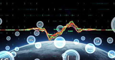 Streaming 6G Network Data Waveform Over Earth Horizon with Multicolored Telemetry Graph