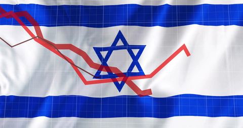 Economic Data and Market Trends over Israeli Flag