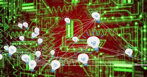 Digital Connectivity and Innovation Concept with Lightbulbs