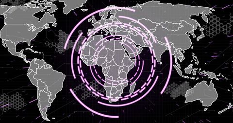 Digital Data Transmission Over Global Map Concept - Download Free Stock Images Pikwizard.com