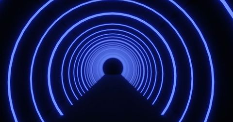 Futuristic Blue Neon Tunnel with Pulsating Arcs - Download Free Stock Images Pikwizard.com