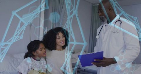 Doctor Discussing Treatment with Family in Hospital Room