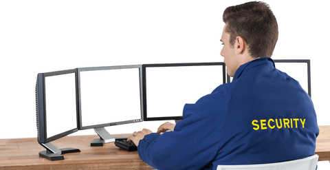 transparent background of security officer monitoring multiple screens - Download Free Stock Videos Pikwizard.com
