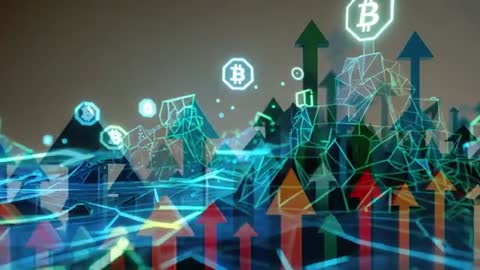 Futuristic Blockchain and Bitcoin Market Growth Concept