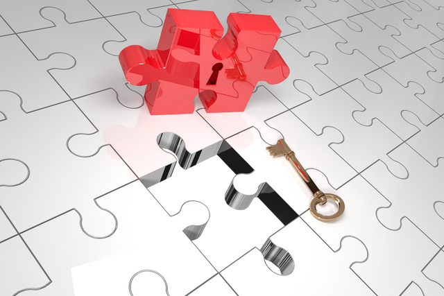 Transparent Red and White Puzzle with Key on Legible Surface - Download Free Stock Videos Pikwizard.com