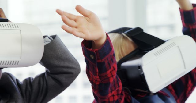Children Experiencing Virtual Reality with VR Headsets - Download Free Stock Images Pikwizard.com