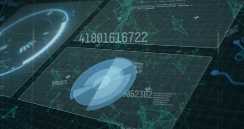 Futuristic Digital Data Interface and Network Connections