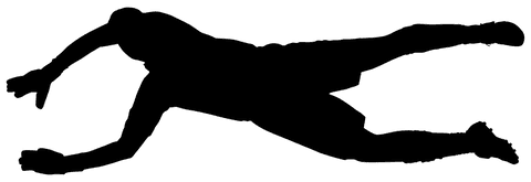 Transparent Silhouette of Rugby Player Diving in Action Pose