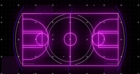 Futuristic Neon Basketball Court Blueprint - Download Free Stock Images Pikwizard.com