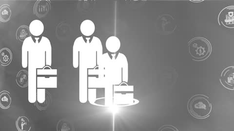 Abstract Business Infographic with Office Worker Icons