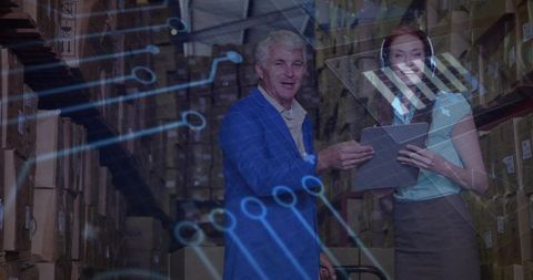 Warehouse Professionals Using Digital Technology in Distribution