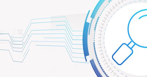 Abstract Digital Network with Magnifying Glass Design - Download Free Stock Images Pikwizard.com
