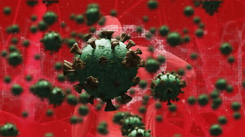 Animated COVID Cells with World Map Background