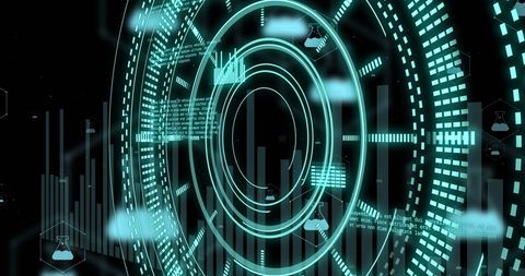 Futuristic Data Processing with Digital Circles and Graphs - Download Free Stock Images Pikwizard.com