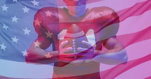 Caucasian Football Player Against American Flag Symbolizing Patriotism - Download Free Stock Images Pikwizard.com