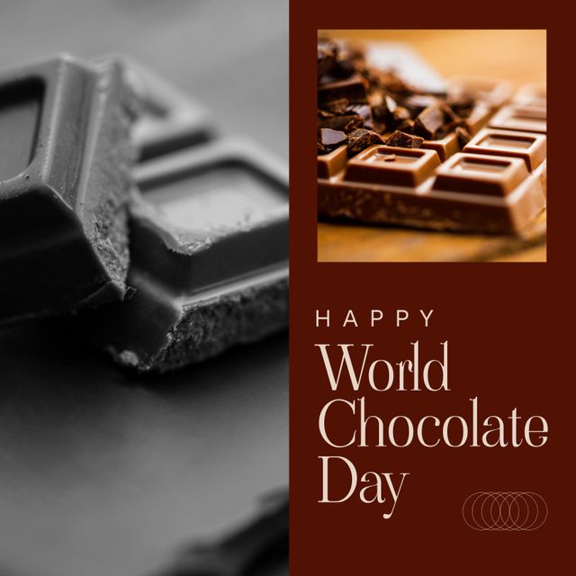 World Chocolate Day Celebration with Luxurious Chocolate Squares - Download Free Stock Templates Pikwizard.com