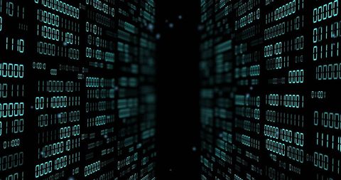Futuristic Data Corridor with Binary Code Visualization - Download Free Stock Images Pikwizard.com