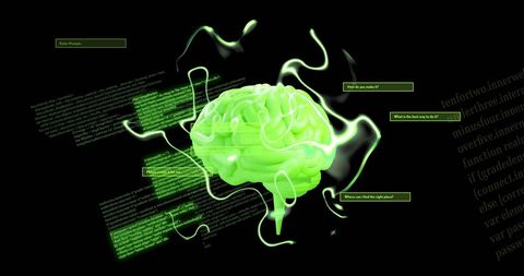 Futuristic AI Brain with Neon Digital Elements - Download Free Stock Images Pikwizard.com