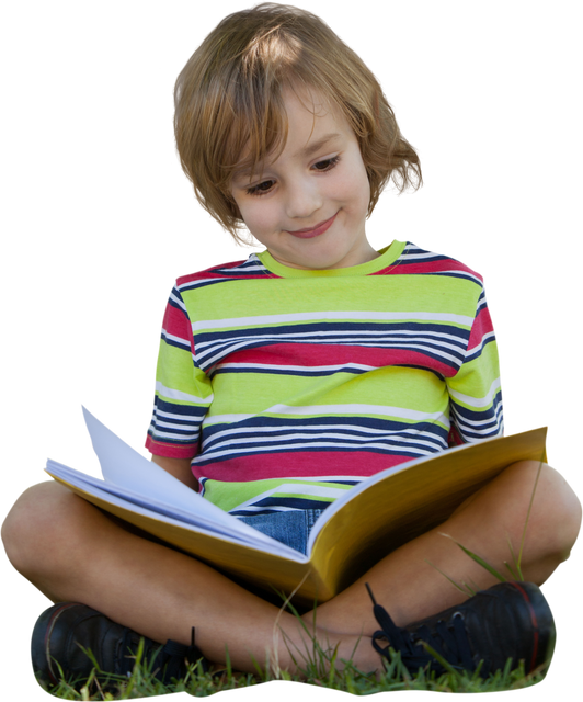 Transparent Boy Reading Book Outdoors on Sunny Day - Download Free Stock Videos Pikwizard.com