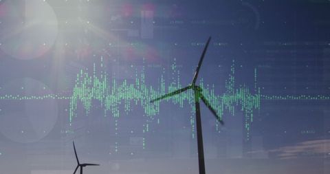 Financial Data Visualization with Wind Turbines - Download Free Stock Images Pikwizard.com