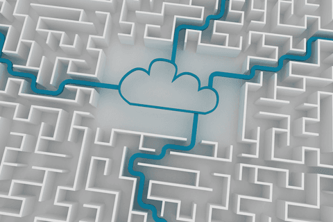 overhead view of digital maze with cloud computing symbol - Download Free Stock Videos Pikwizard.com