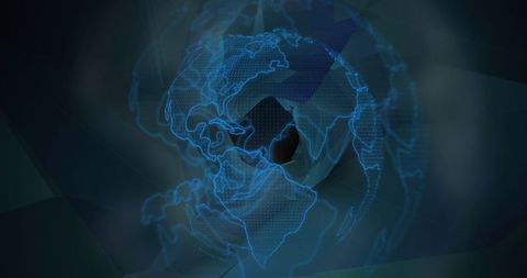 Futuristic Digital Globe with Network and Data Patterns