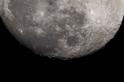 Detailed close-up of earth’s moon universe surface