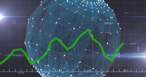 Global Business Growth and Data Visualization with Digital Graphs - Download Free Stock Images Pikwizard.com