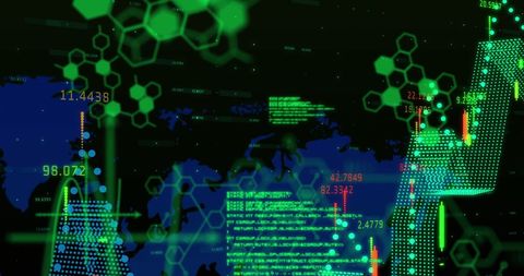 Conceptual Digital Interface with World Map and Data Visualization - Download Free Stock Images Pikwizard.com