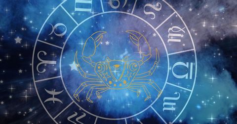 astrological zodiac wheel with prominent cancer symbol - Download Free Stock Images Pikwizard.com