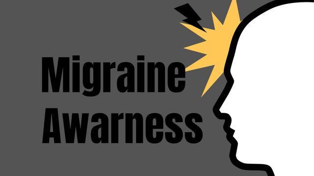 Video showing migraine awareness with lightning bolt over head. Useful as graphic for health campaigns, educational materials, or social media posts promoting understanding and awareness of migraines.