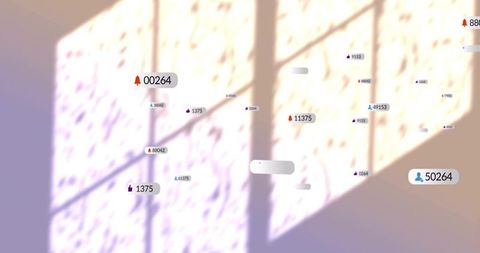 Floating notification badges and counters over sunlit window shadows on soft textured backdrop