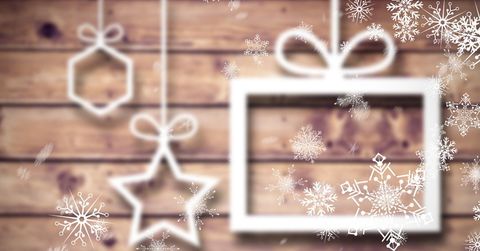 cozy rustic christmas with snowflakes and hanging ornaments - Download Free Stock Templates Pikwizard.com