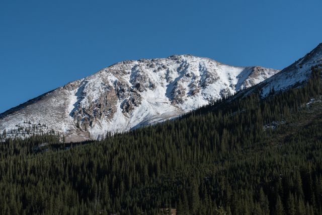 Majestic Snow-Capped Mountain with Dense Pine Forest - Download Free Stock Photos Pikwizard.com