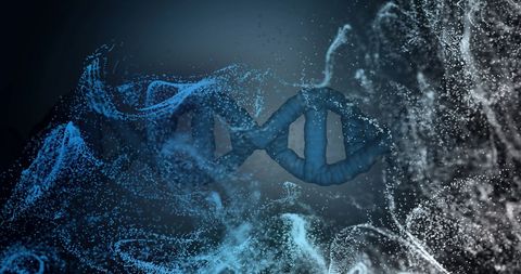 Abstract DNA Strand Surrounded by Dynamic Molecular Particles - Download Free Stock Images Pikwizard.com