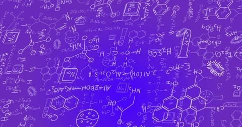 Scientific equations on gradient background for education theme