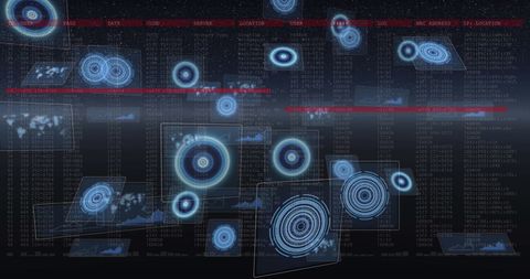 high-tech digital interface with data and scanners - Download Free Stock Images Pikwizard.com