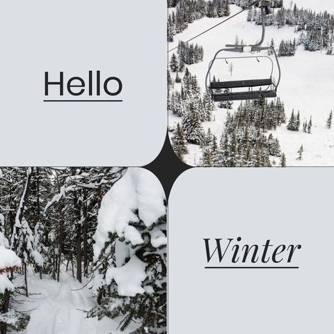 Ski Lift Over Snowy Landscape with Winter Greeting Text - Download Free Stock Templates Pikwizard.com