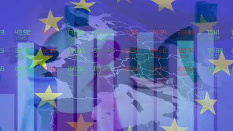 Global Business Data Overlay with EU Symbolism