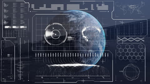 Futuristic Globe in Digital Data Interface