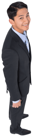 Happy Businessman Standing with Confidence on Transparent Background