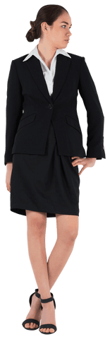 Serious Biracial Businesswoman in Professional Apparel Transparent PNG